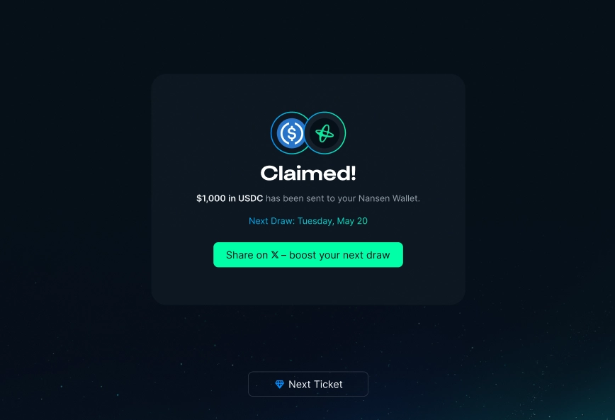 Claim flow screen showing the Share on X button