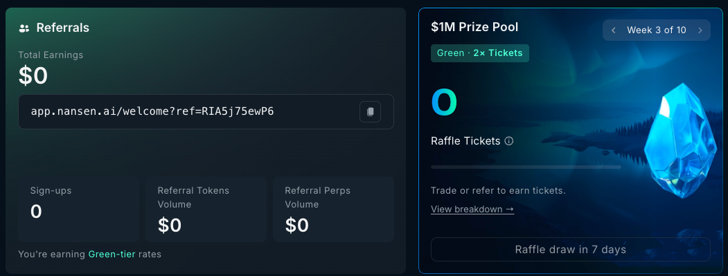 Points Hub raffle widget showing the Reveal Draw button